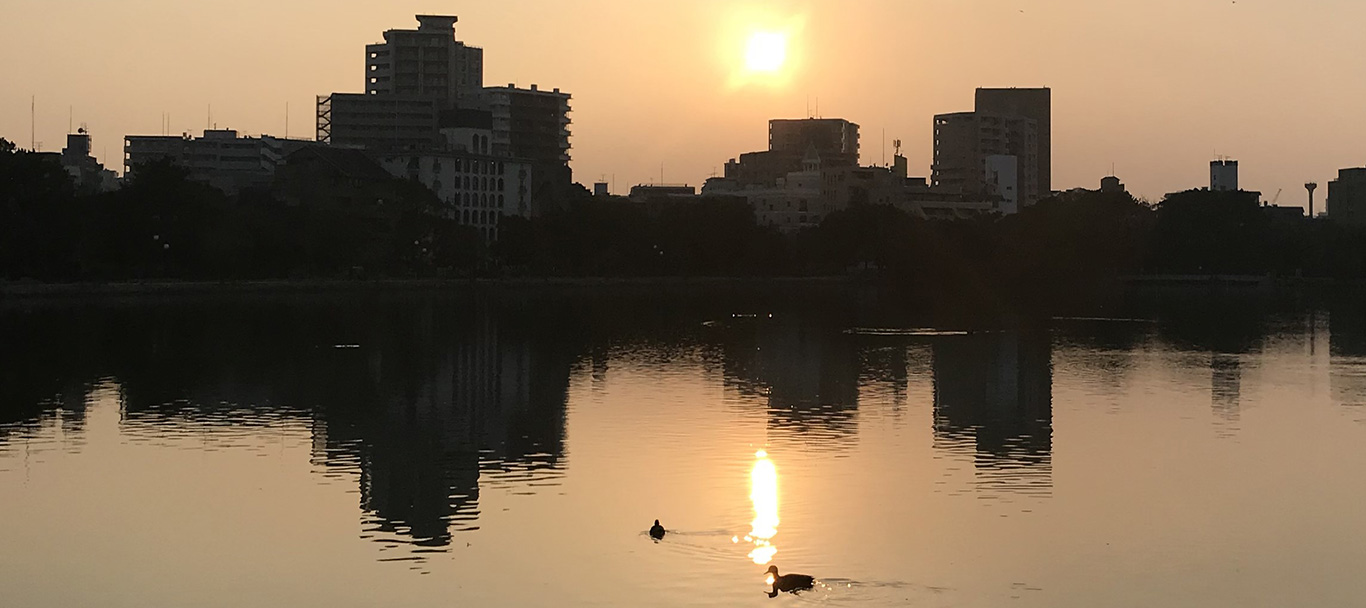 大濠公園の夕日