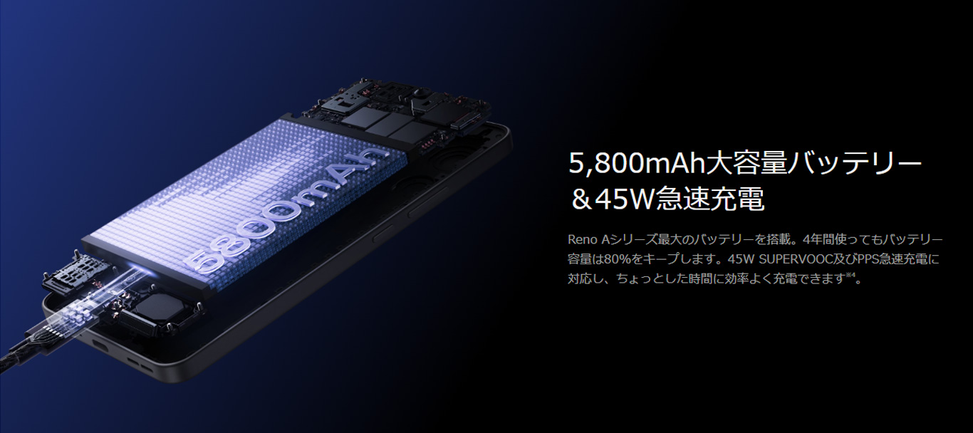 OPPO Reno13 A:バッテリー