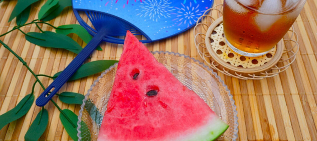 夏の甘くてジューシーなスイカ